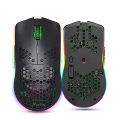 GENERICO - Ratón Gamer Inalámbrico HXSJ T66 RGB 2.4G con 4 Niveles de DPI y Batería 600mAh