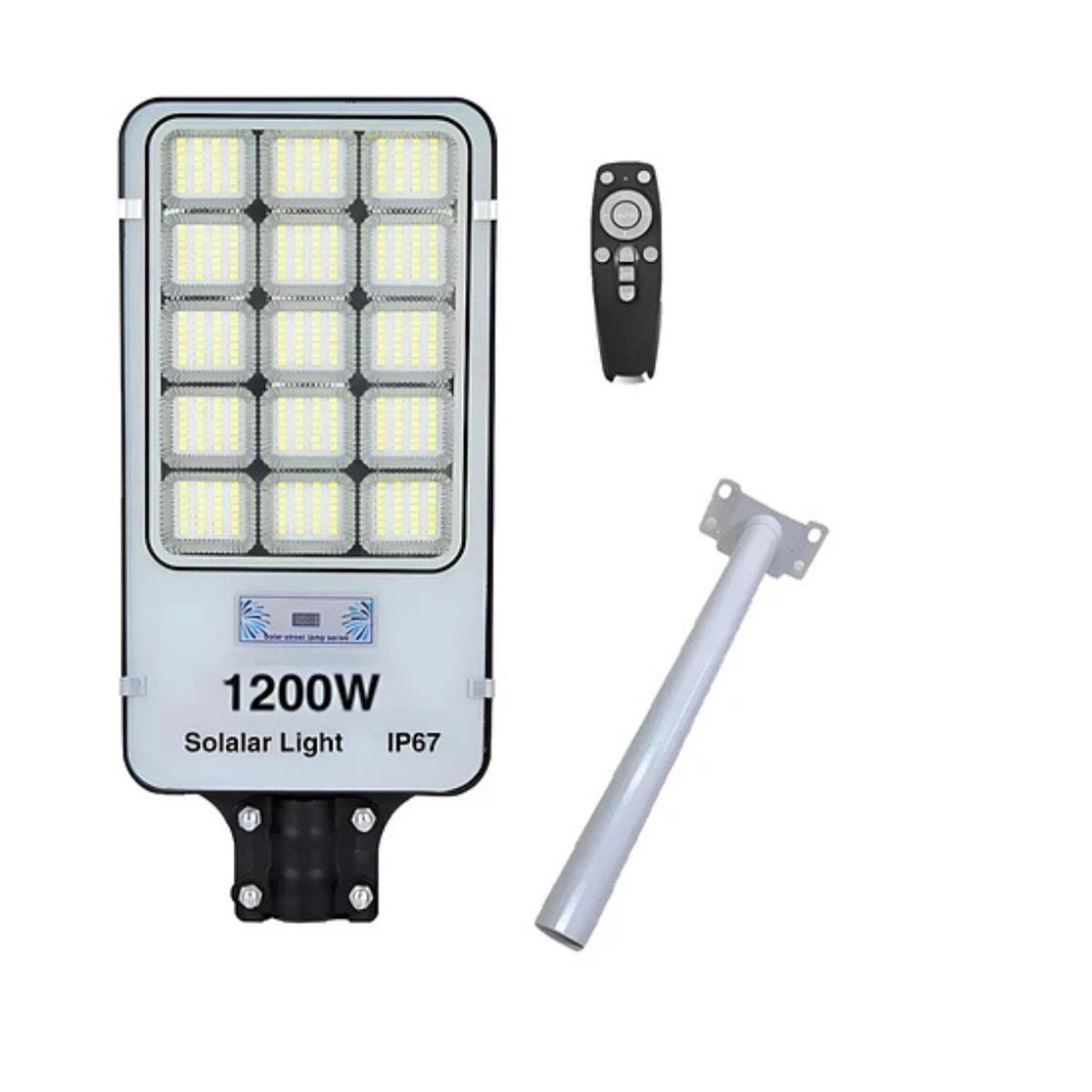 GENERICO - Foco Led Solar Exterior 1200w Soporte Potente Iluminación Gris Blanco Frío