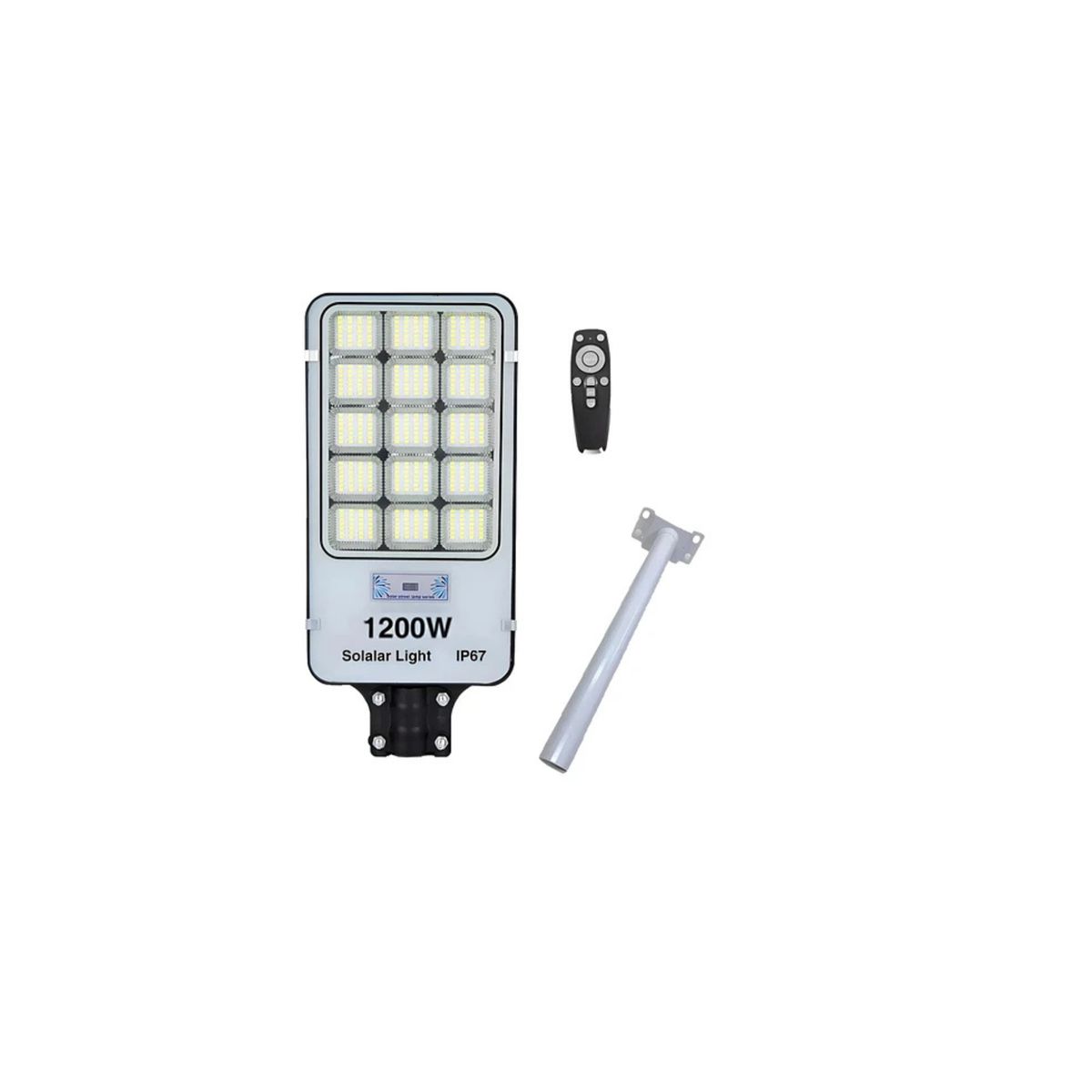 GENERICO - Foco Led Solar Exterior 1200w Soporte Potente Iluminación Gris Blanco Frío
