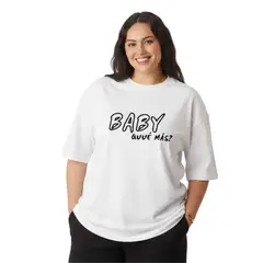 TRIPLE PLAY - Polera Oversize Dama 100% Algodón Baby quee mas