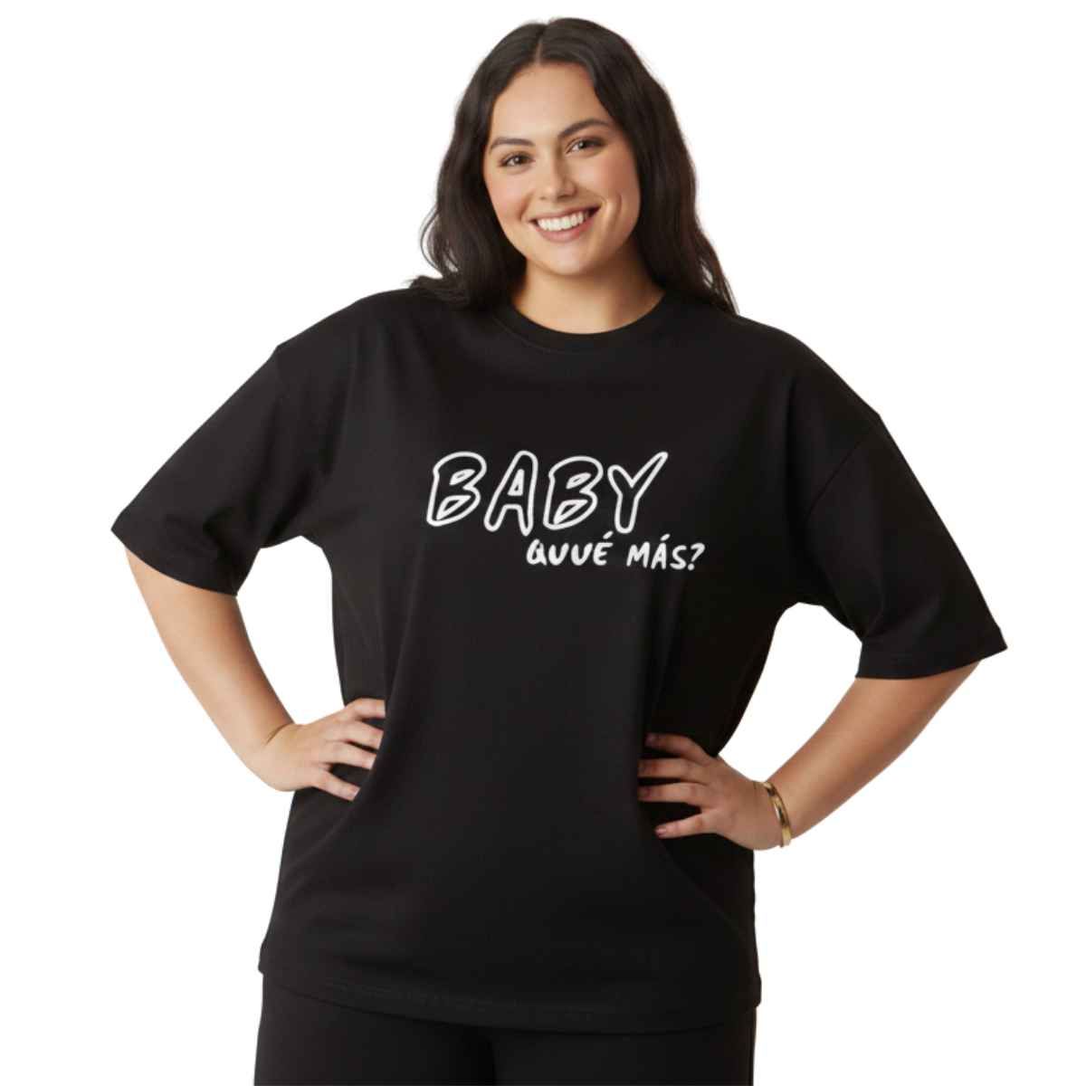 TRIPLE PLAY - Polera Oversize Dama 100% Algodón Baby quee mas