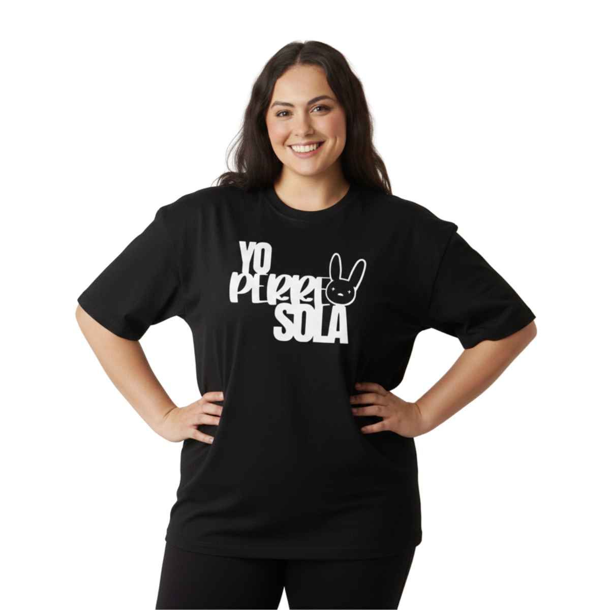 TRIPLE PLAY - Polera Oversize Dama 100% Algodón Yo Perr3o sola