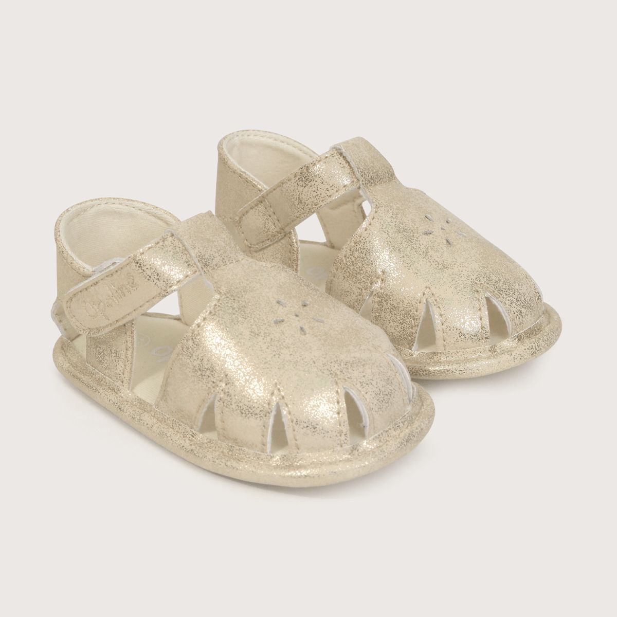 OPALINE - Sandalia de bebé niña vestir velcro Amarillo