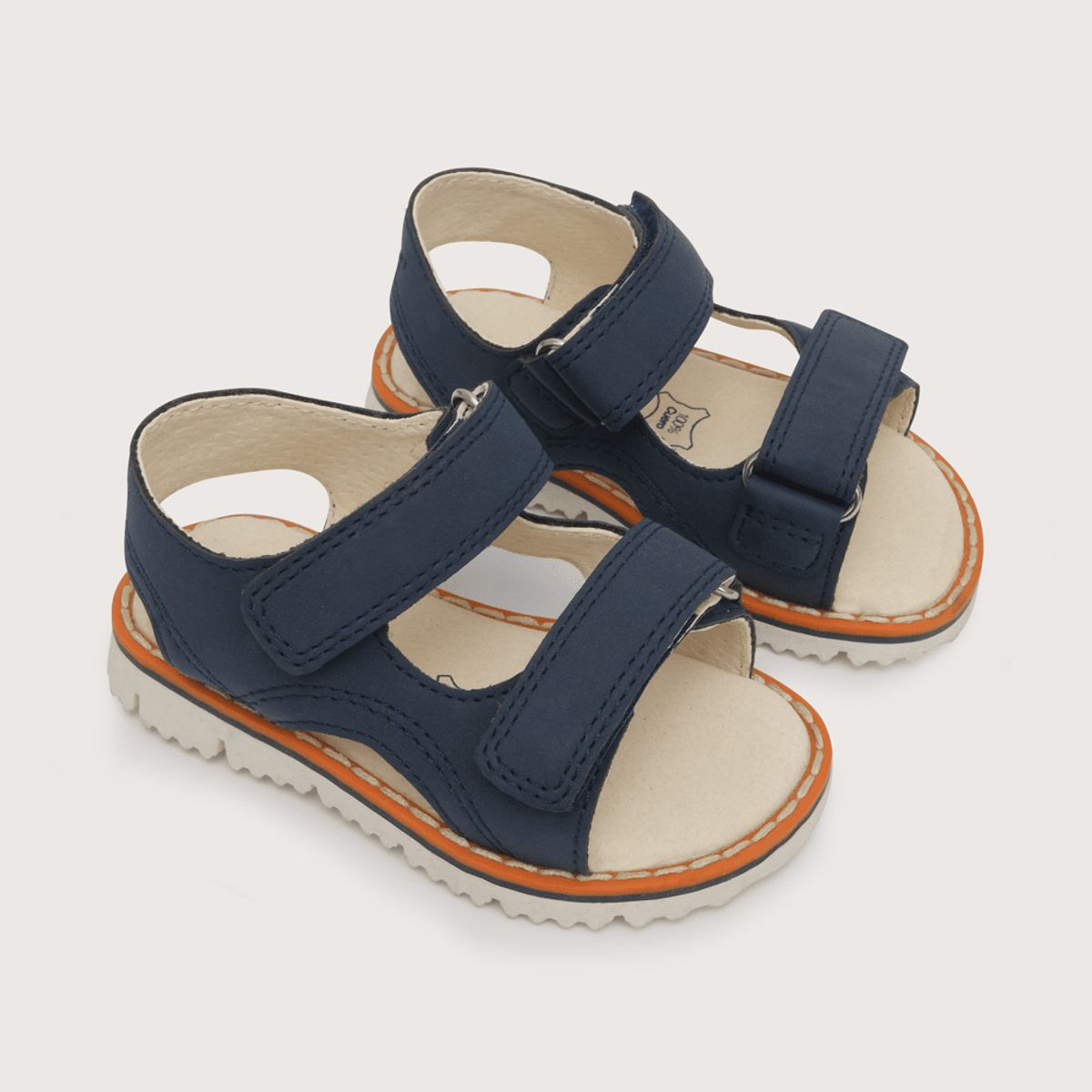 OPALINE - Sandalia de niño urbana azul con naranjo
