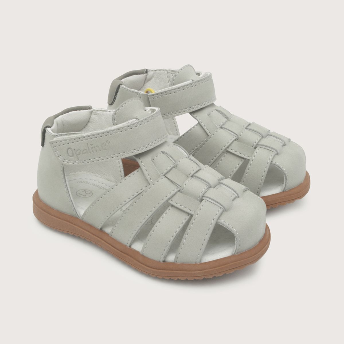 OPALINE - Sandalia de niño urb franciscana velcro Gris