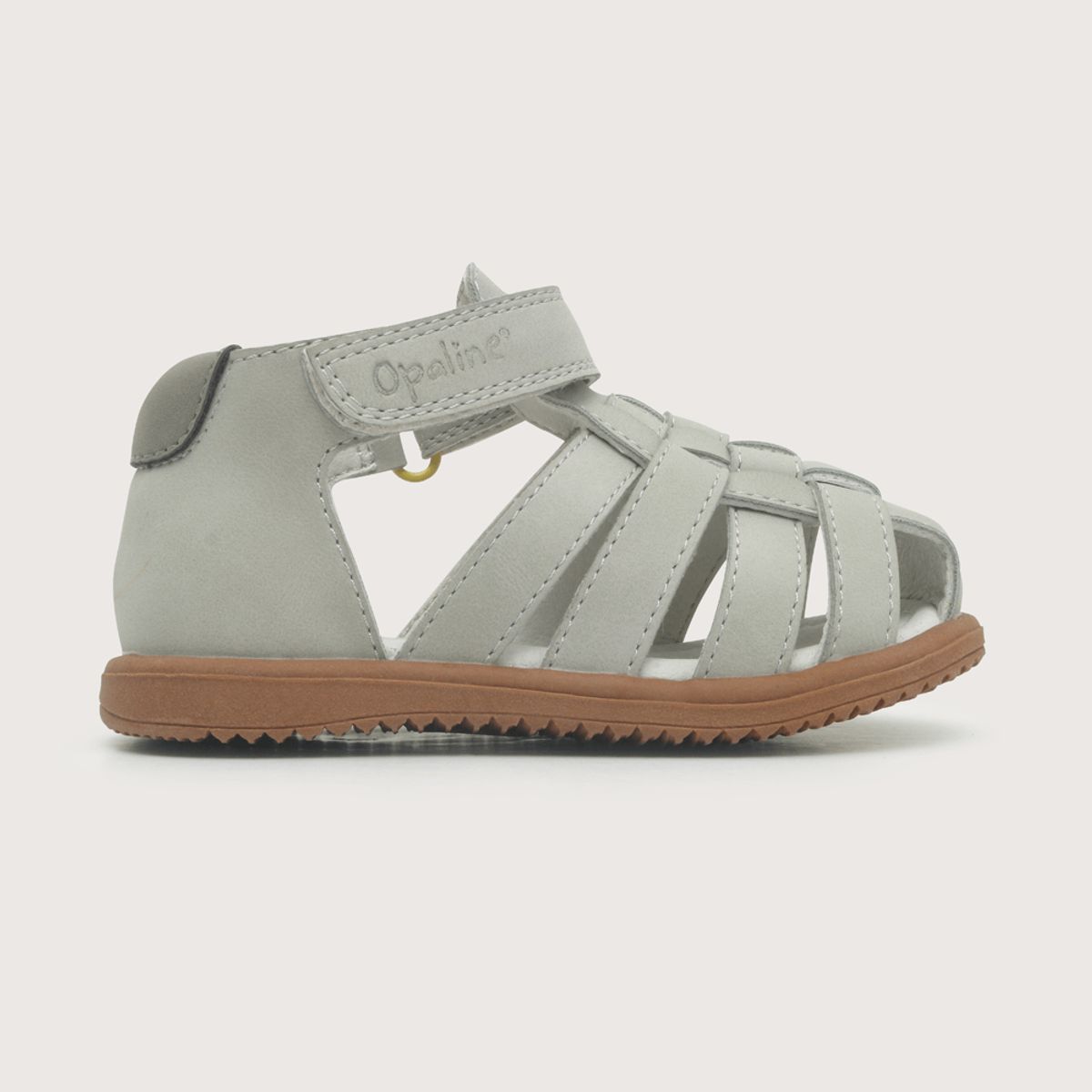 OPALINE - Sandalia de niño urb franciscana velcro Gris