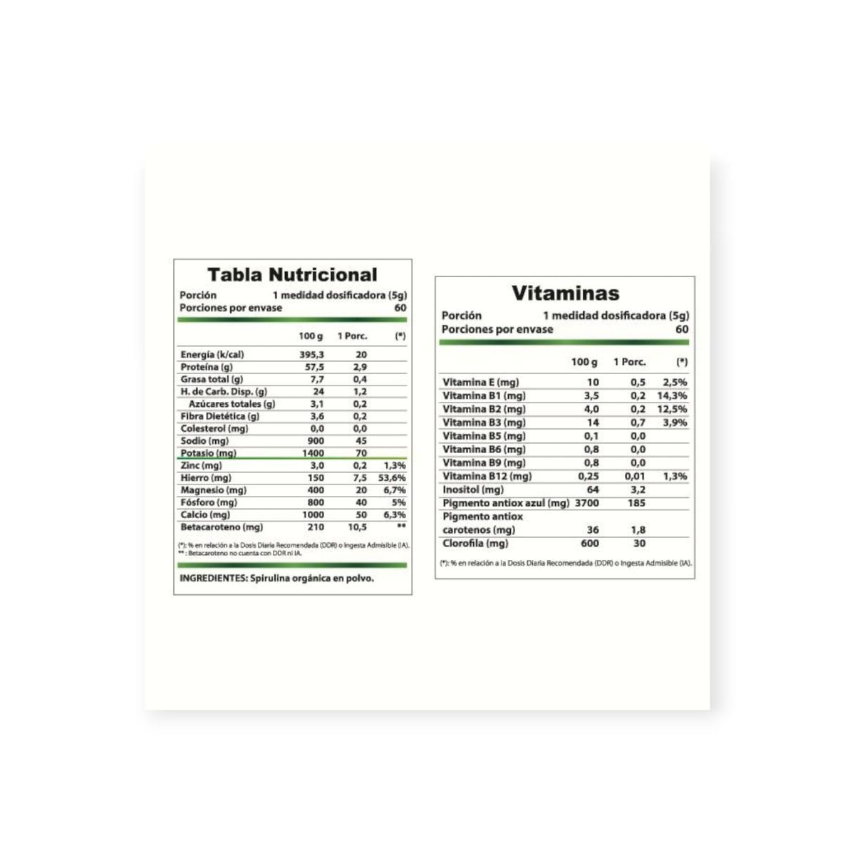REVITTA WELLNESS - SPIRULINA EN POLVO 300GR - REVITTA