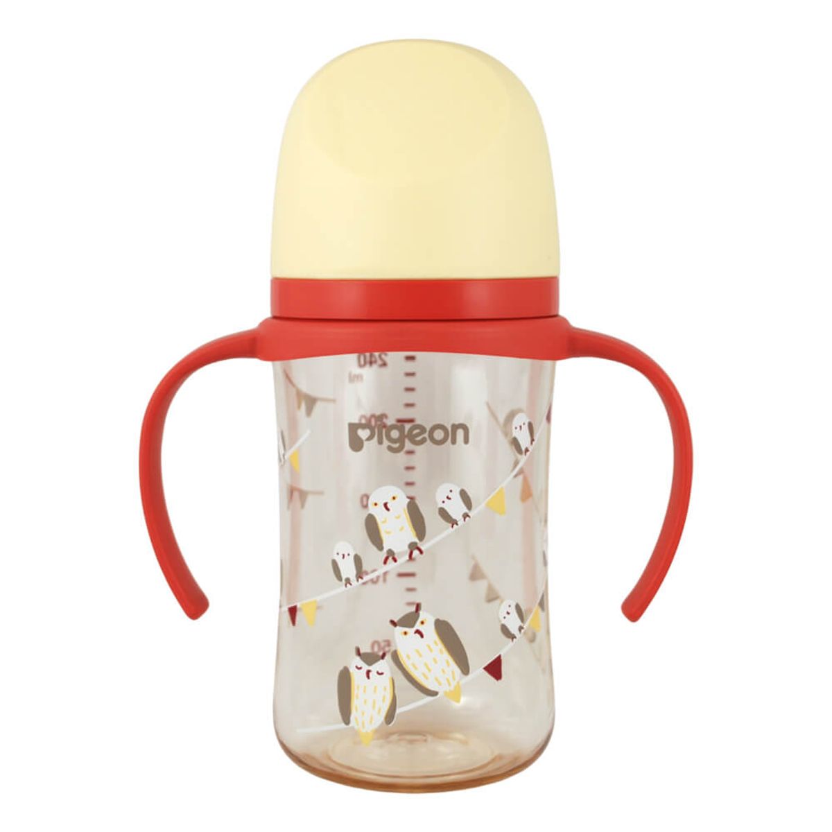 PIGEON - Biberon Softouch Pigeon Buhos 1 con Asa 240 ML