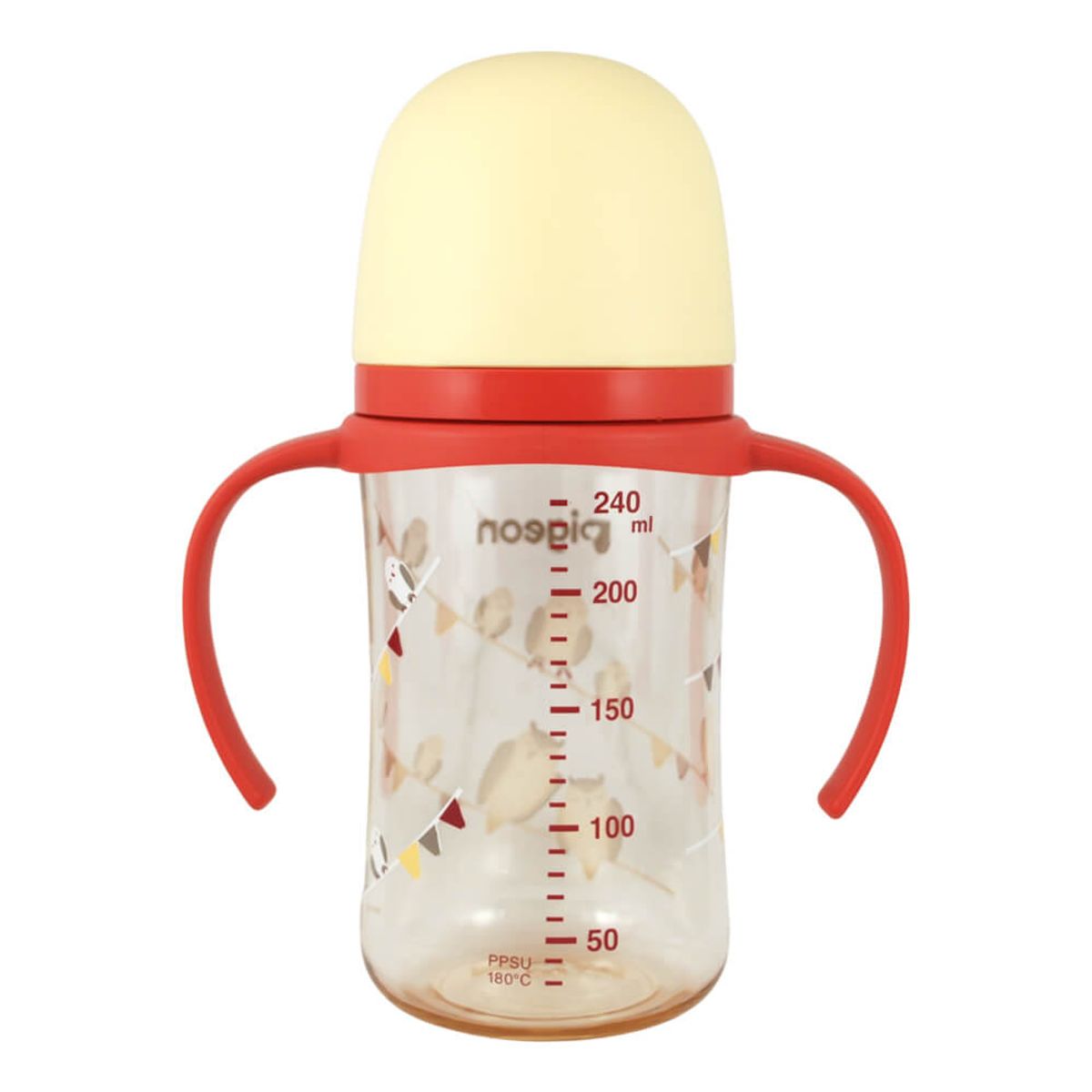 PIGEON - Biberon Softouch Pigeon Buhos 1 con Asa 240 ML