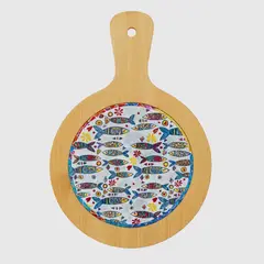 COLETTE - Tabla De Bambú Tipo Mosaico Para Picar Salvamanteles Cóctel Peces