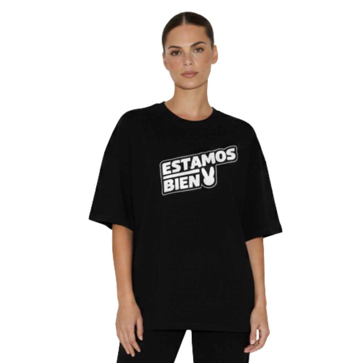 TRIPLE PLAY - Polera Oversize Dama 100% Algodón estamos bien frase