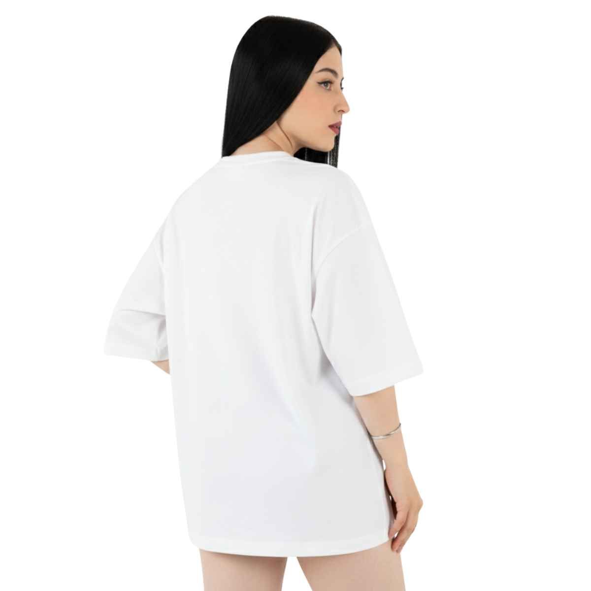 TRIPLE PLAY - Polera Oversize Dama 100% Algodón menos violenca mas perr3o frase