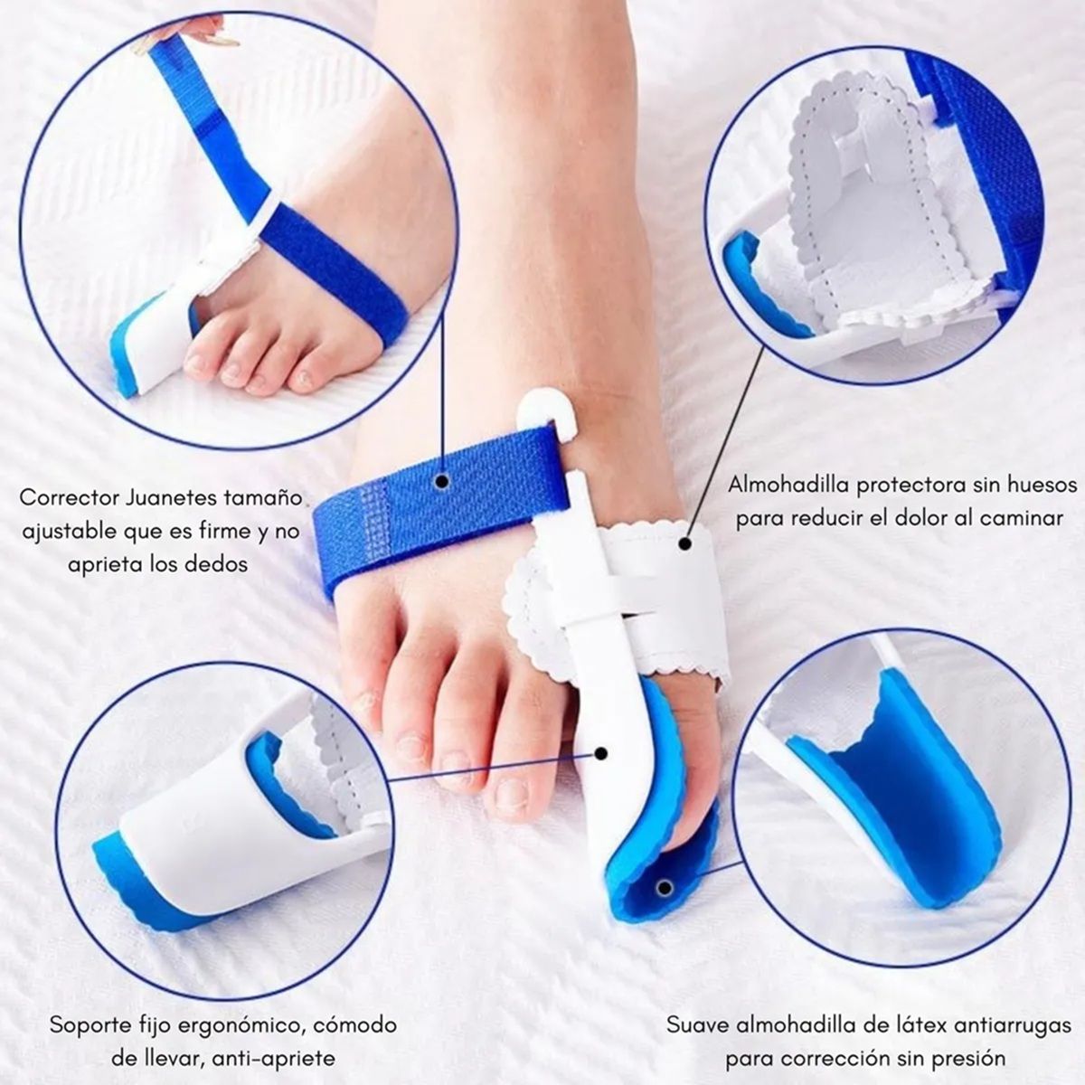 GENERICO - Pack X2 Corrector De Juanetes Nocturno Re Alineador De Pies