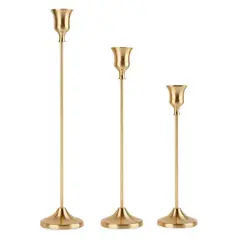 COLETTE - Set De Porta Velas Candelabro Metálico Elegante Golden Rose Génova