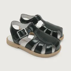 OPALINE - Sandalia de niña franciscana hebilla Negro