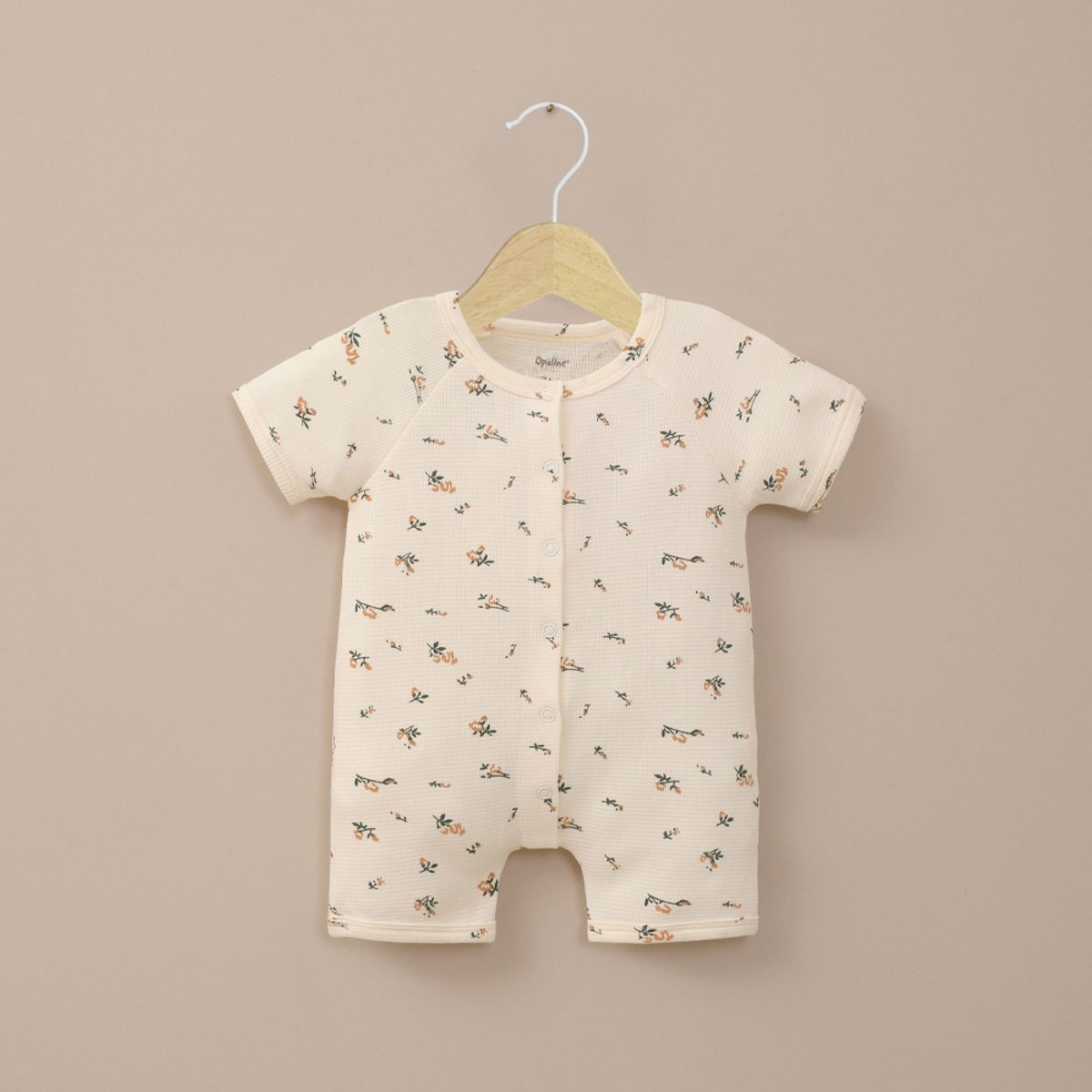 OPALINE - Bombacho waffle estampado blanco de bebé niña