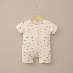 OPALINE - Bombacho waffle estampado blanco de bebé niña