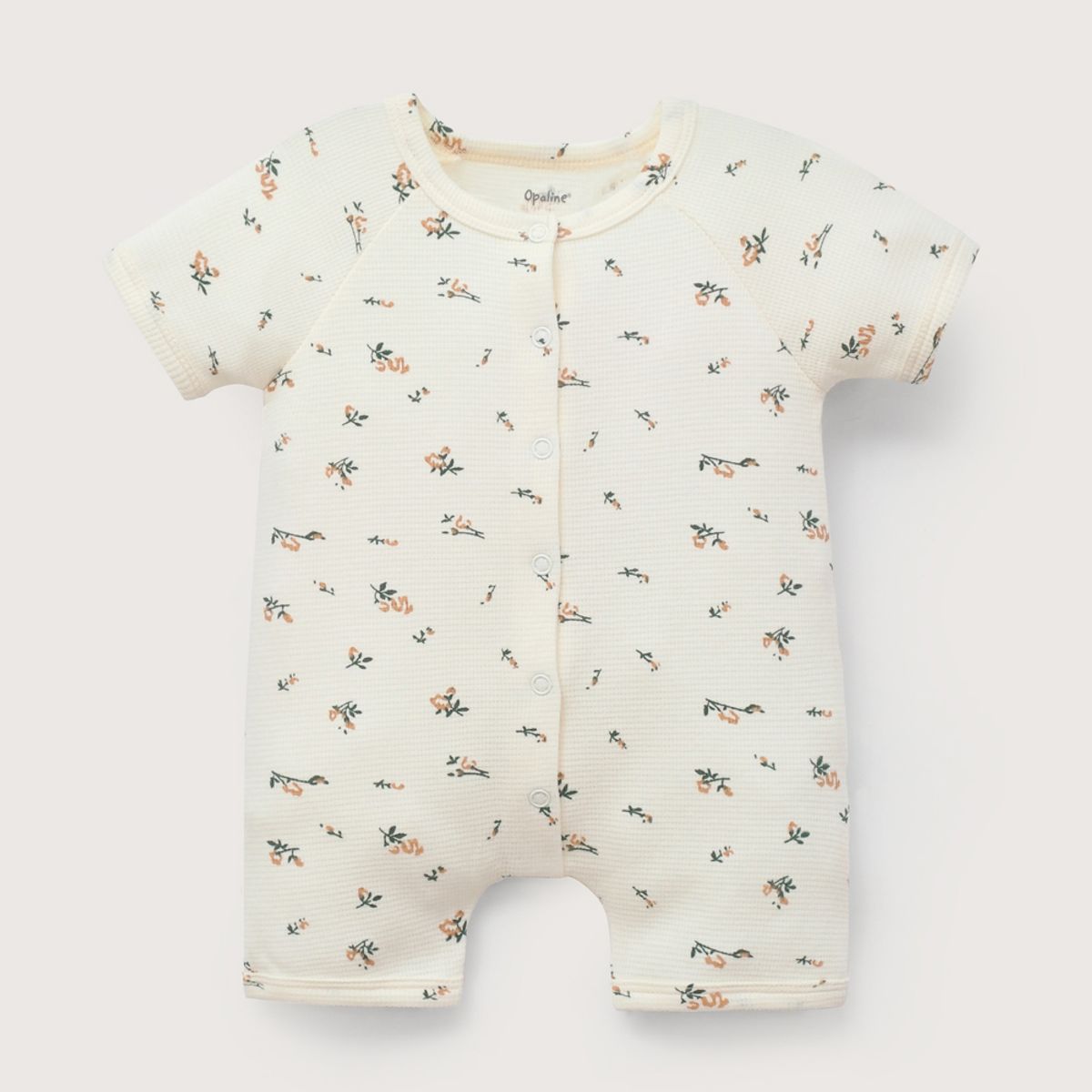 OPALINE - Bombacho waffle estampado blanco de bebé niña