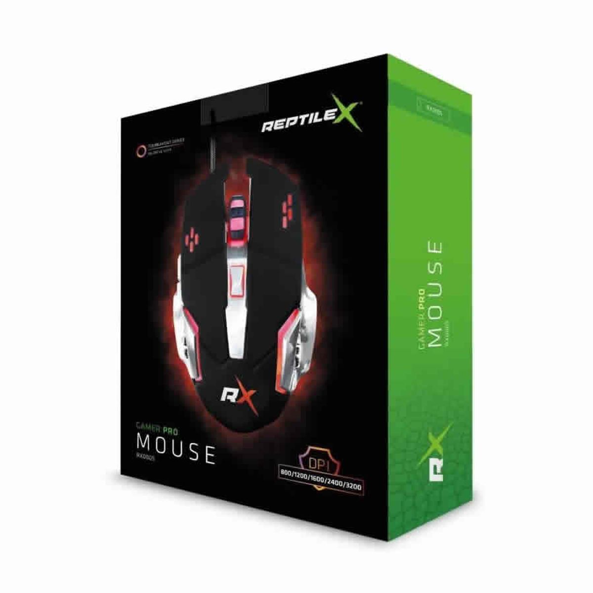 REPTILEX - Mouse Gamer ReptileX 5 3600 dpi Retroiluminado