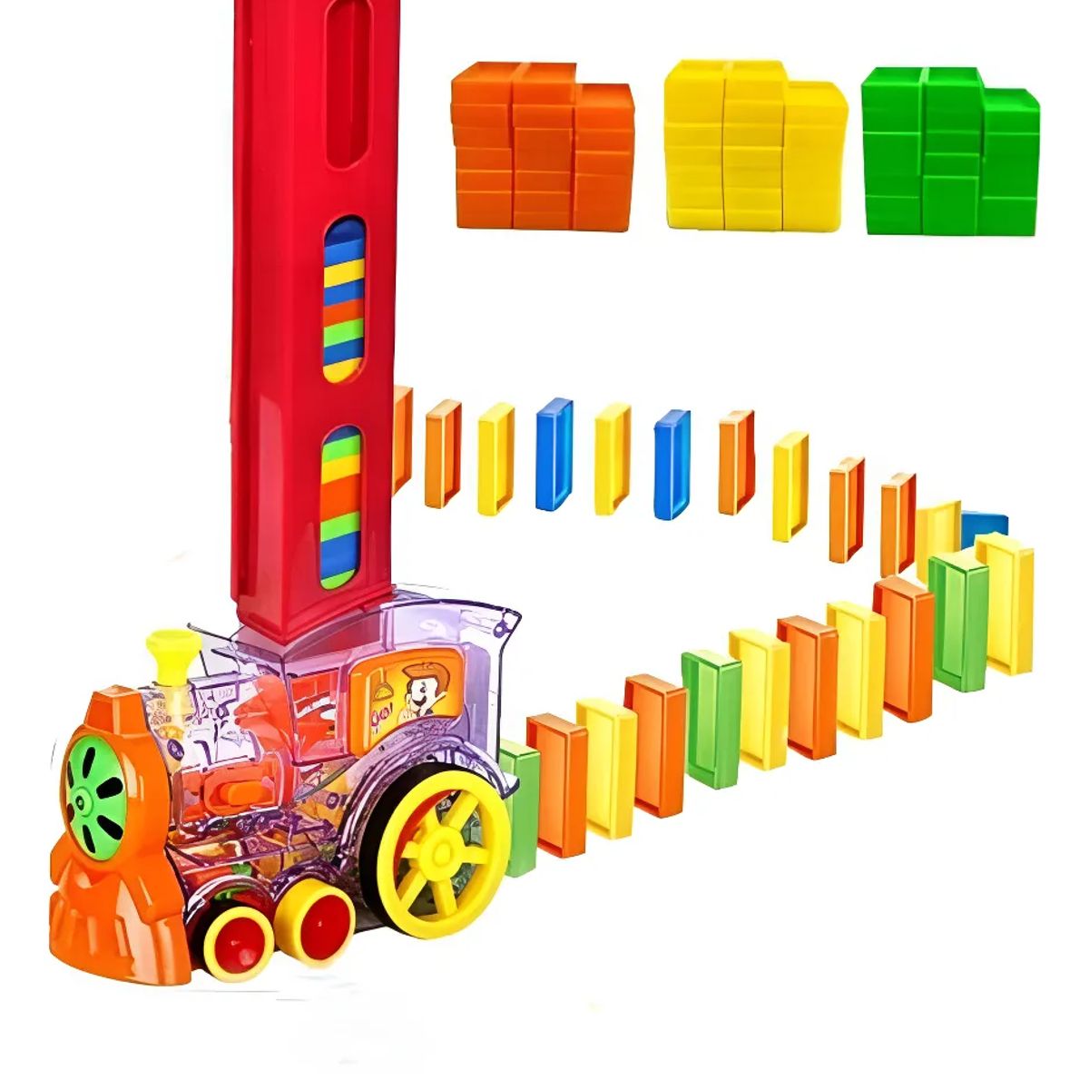 GENERICO - TREN DOMINO COLORES DE JUGUETE PARA NIÑOS