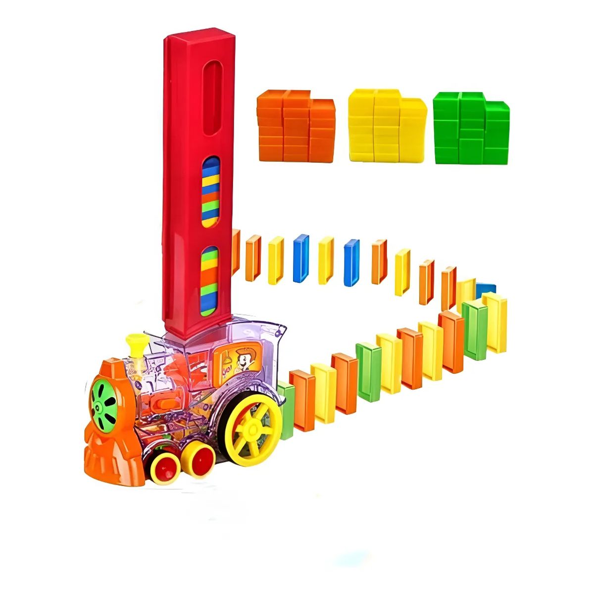 GENERICO - TREN DOMINO COLORES DE JUGUETE PARA NIÑOS