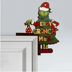 THIS IS FELIZ NAVIDAD - Adornos navideños del Grinch Adornos navideños para puertas de interior