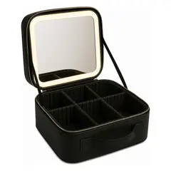 GENERICO - Estuche De Maquillaje Con Espejo Led Organizador Portatil
