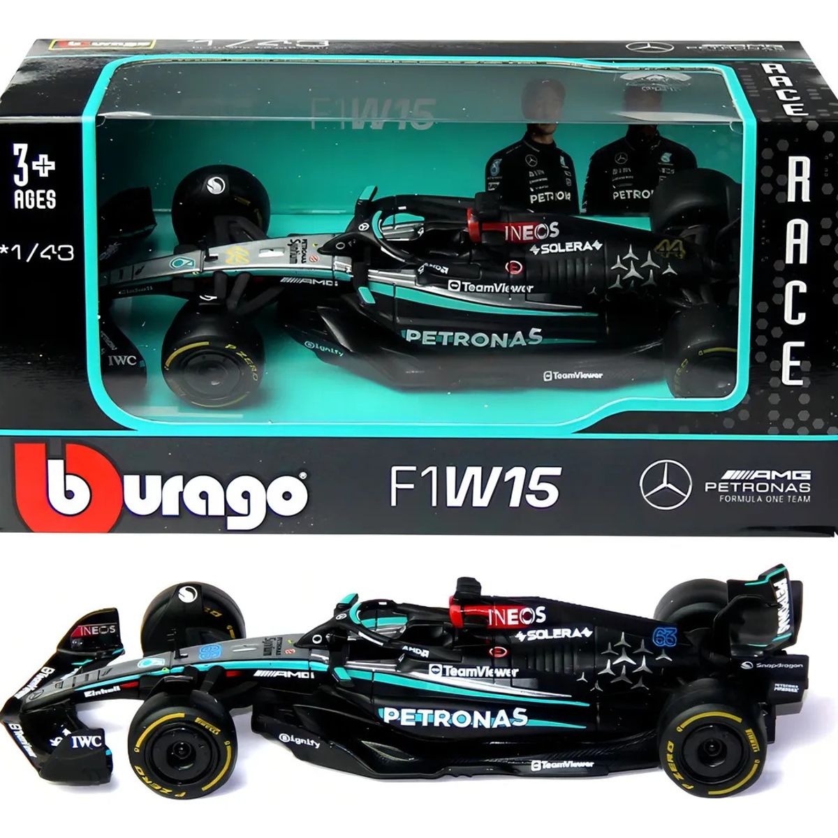 BBURAGO - Bburago Mercedes Amg F1 W15 2024 George Russell Esc 1:43 #18-38208