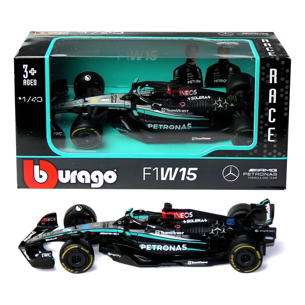 BBURAGO - Bburago Mercedes Amg F1 W15 2024 George Russell Esc 1:43 #18-38208