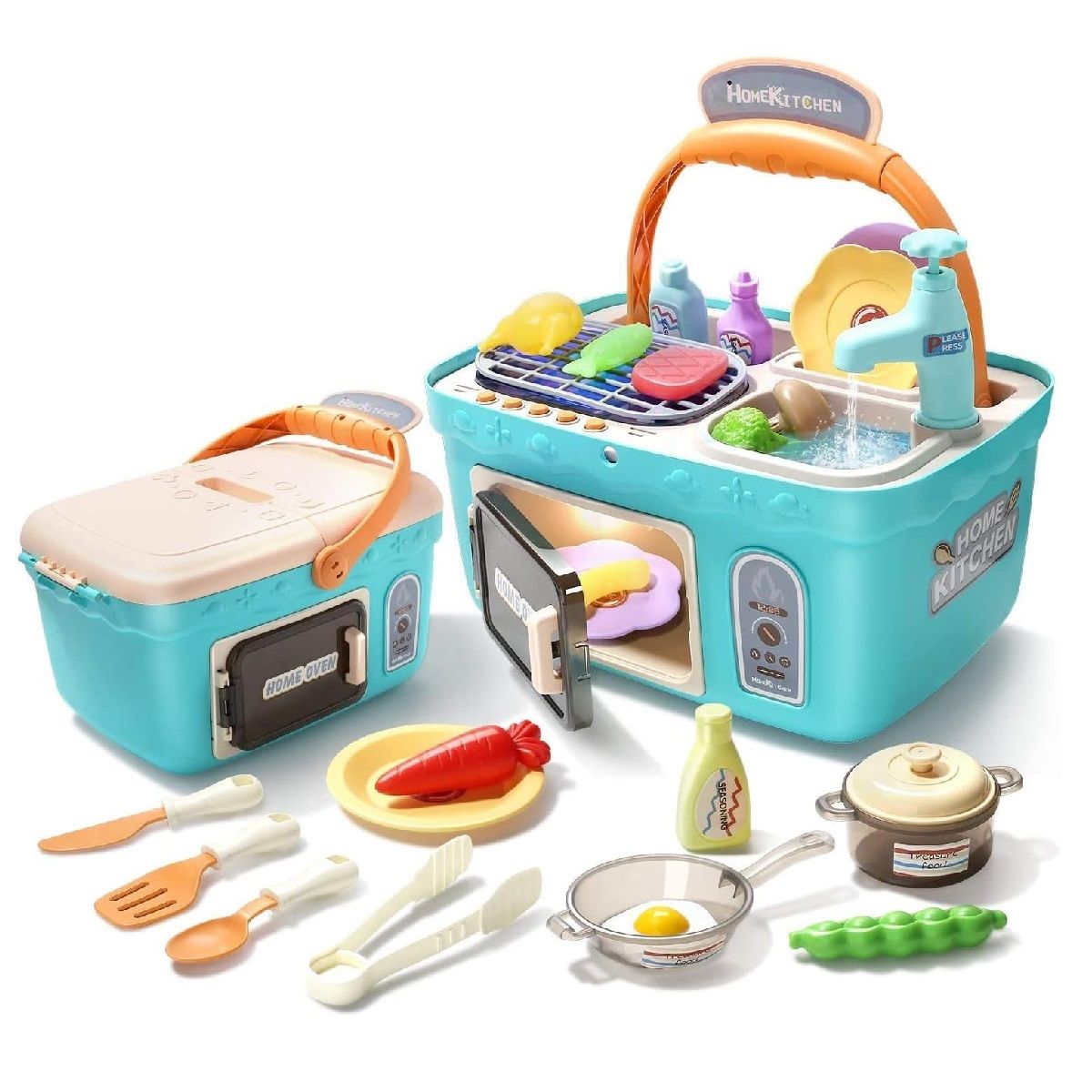 ORGANIZA2 - Juguete Sensorial Infantil Cocina Portátil Con Sonido Canasta Picnic