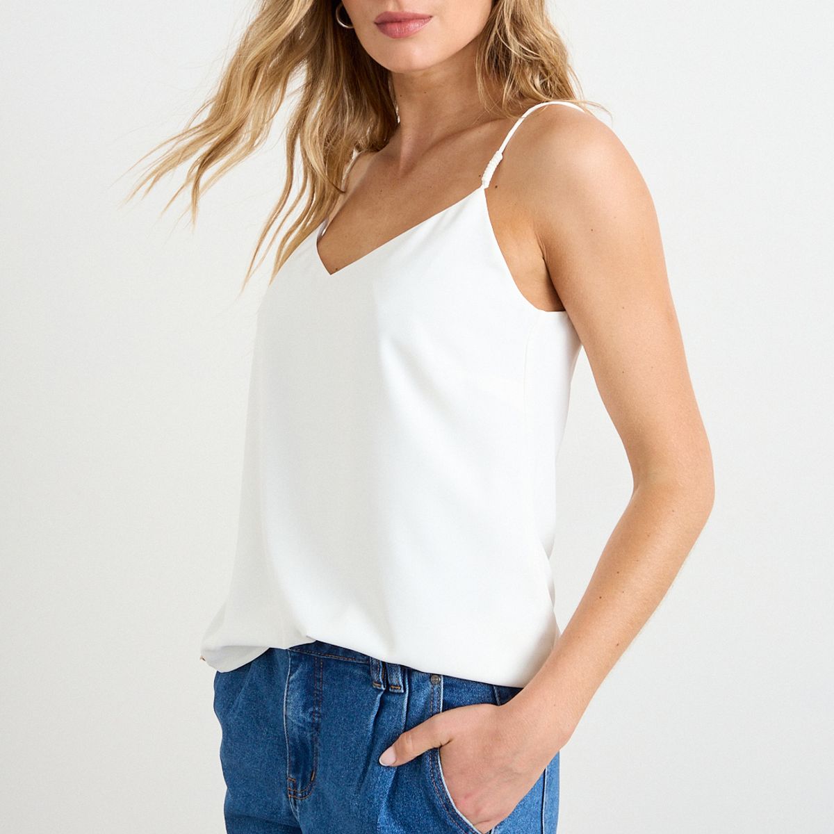 IO - Blusa Lisa Mujer Crudo Io