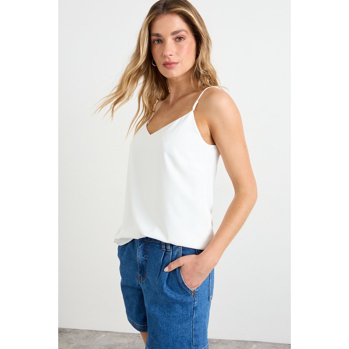 IO - Blusa Lisa Mujer Crudo Io