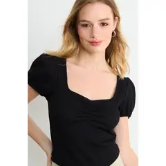 IO - Polera Lisa Mujer Negro