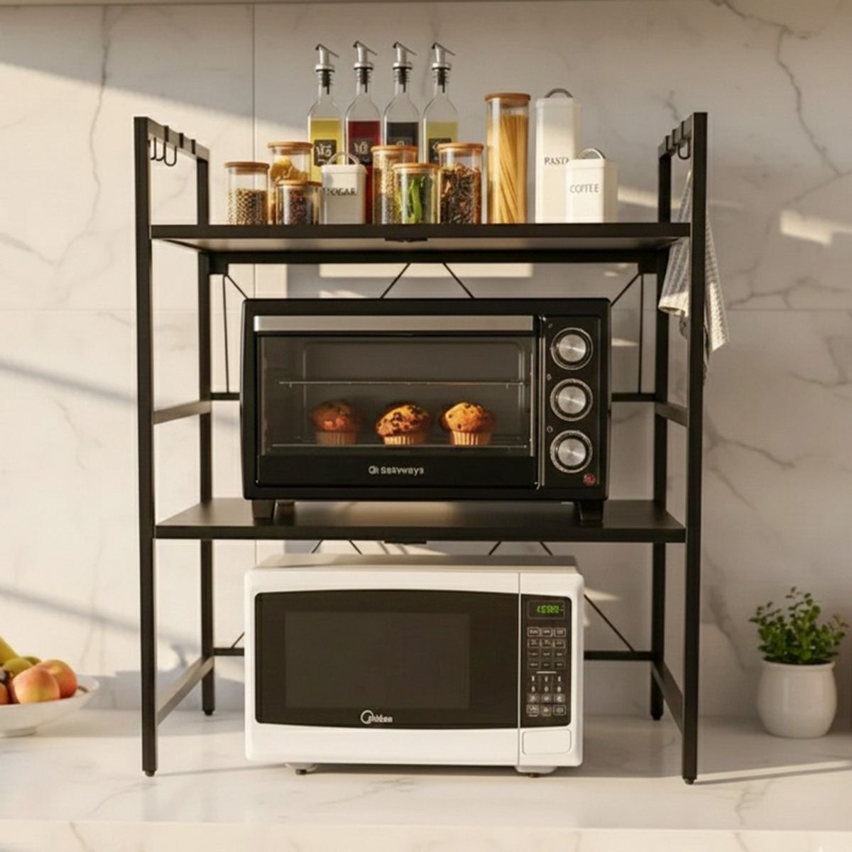Estante Microondas Extensible 2 Niveles Metalico Cocina Organizador, marca HOMEBRANDT - Foto Principal