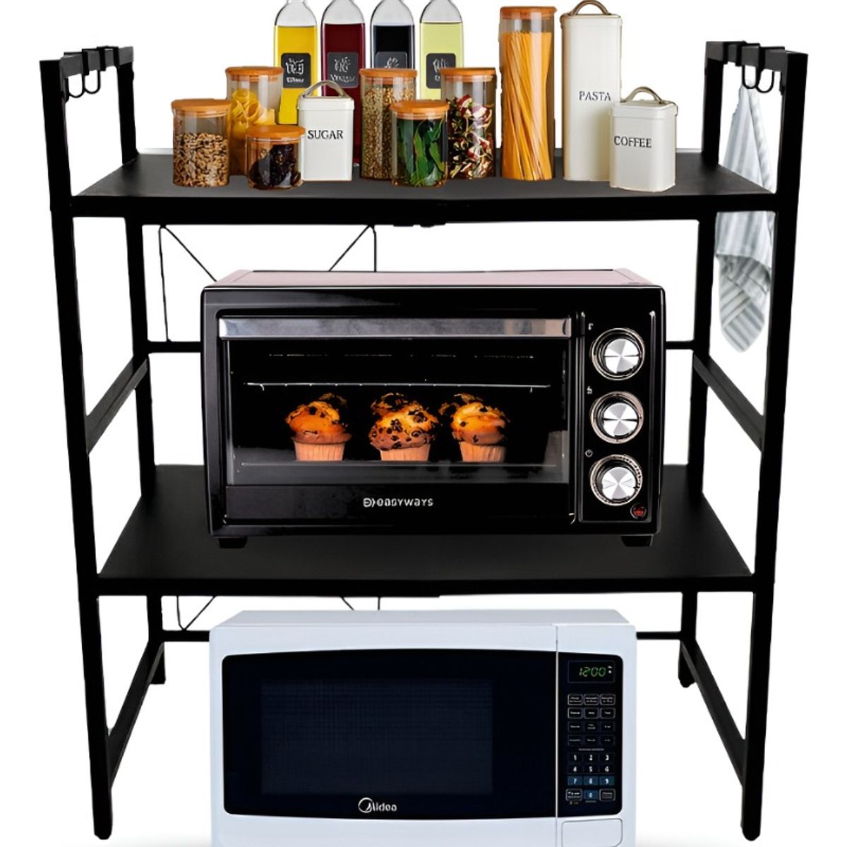 Estante Microondas Extensible 2 Niveles Metalico Cocina Organizador, marca HOMEBRANDT - Foto 2