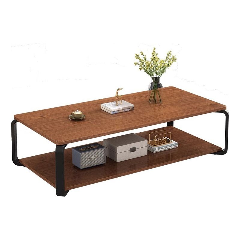 ANYHOGAR - Mesa De Centro 2 Nivel 100x48x43cm Color Marrón