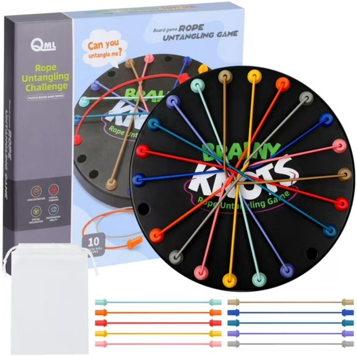 GENERICO - Juego de desenredar cuerdas Brainy Knots para adultos y niños