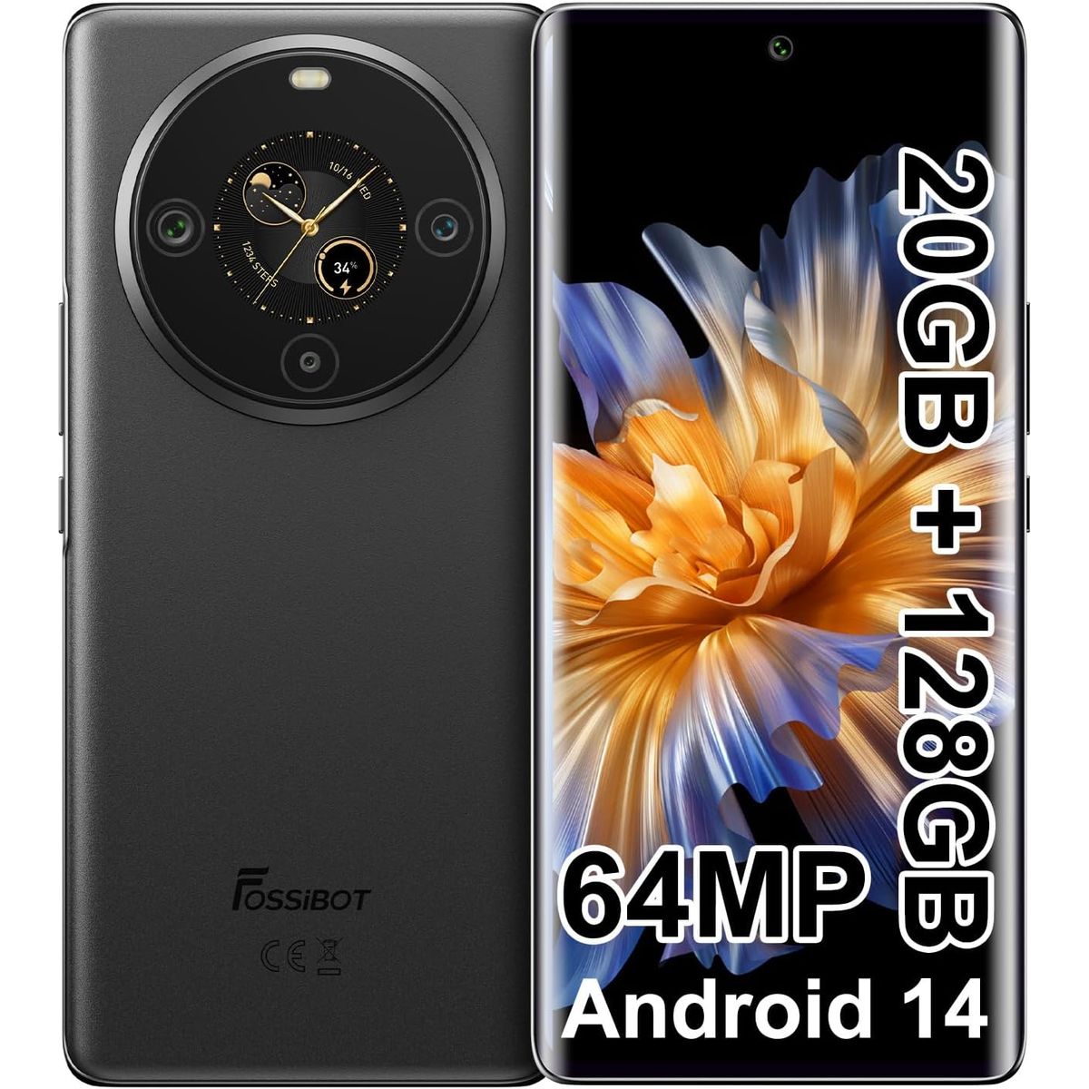 FOSSIBOT - FOSSiBOT S3 Pro Celular 20GB+128GB Doble SIM-black