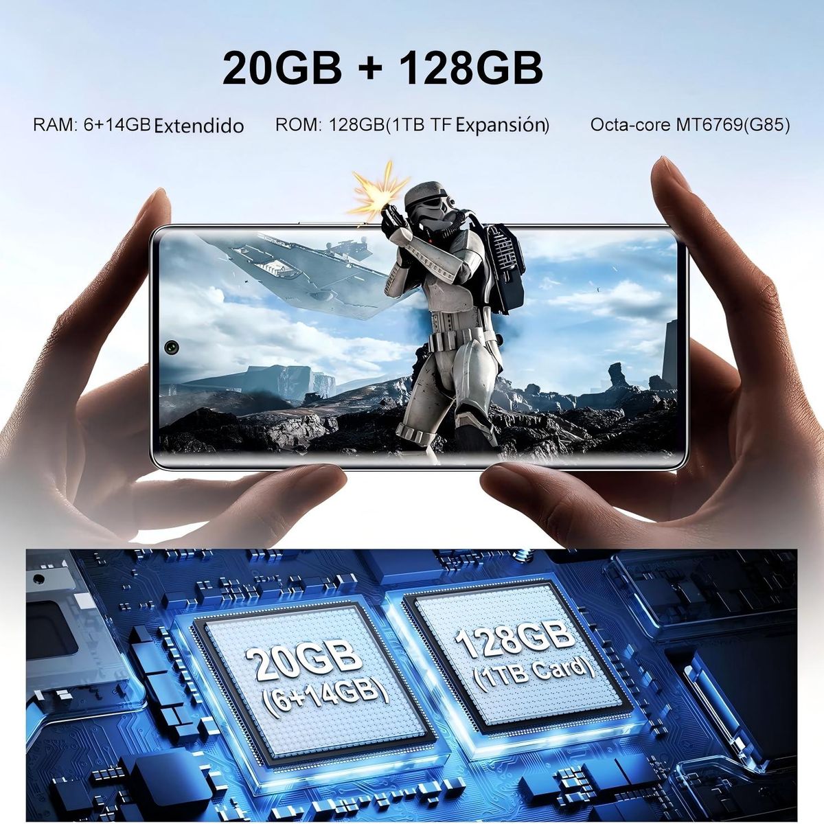 FOSSIBOT - FOSSiBOT S3 Pro Celular 20GB+128GB Doble SIM-black