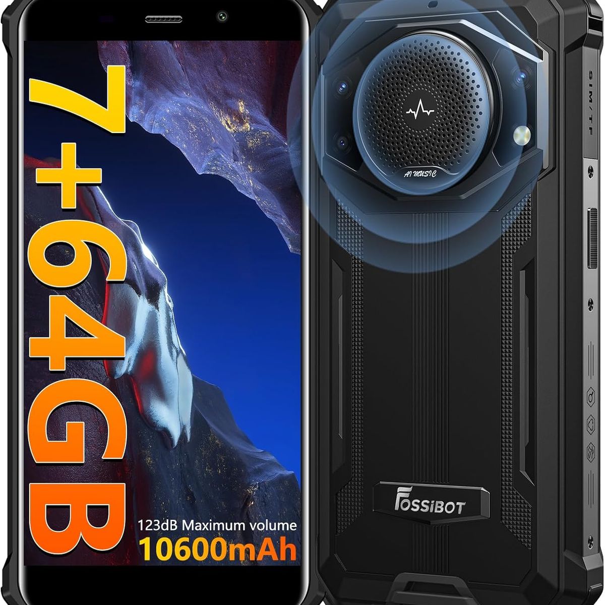 FOSSIBOT - FOSSiBOT F101P Celular 7GB+64GB 10600mAh-black