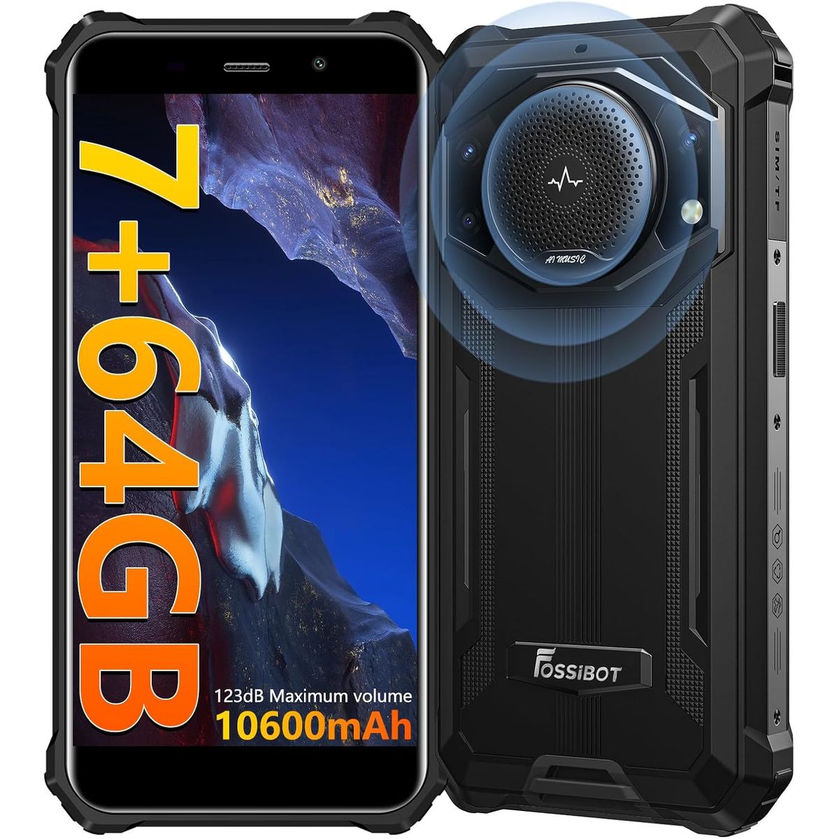 FOSSIBOT - FOSSiBOT F101P Celular 7GB+64GB 10600mAh-black
