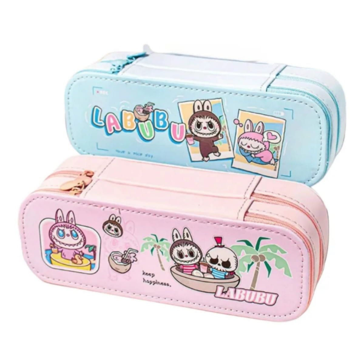 GENERICO - Estuche Ecocuero BUBU Estuche Gran Capacidad Celeste