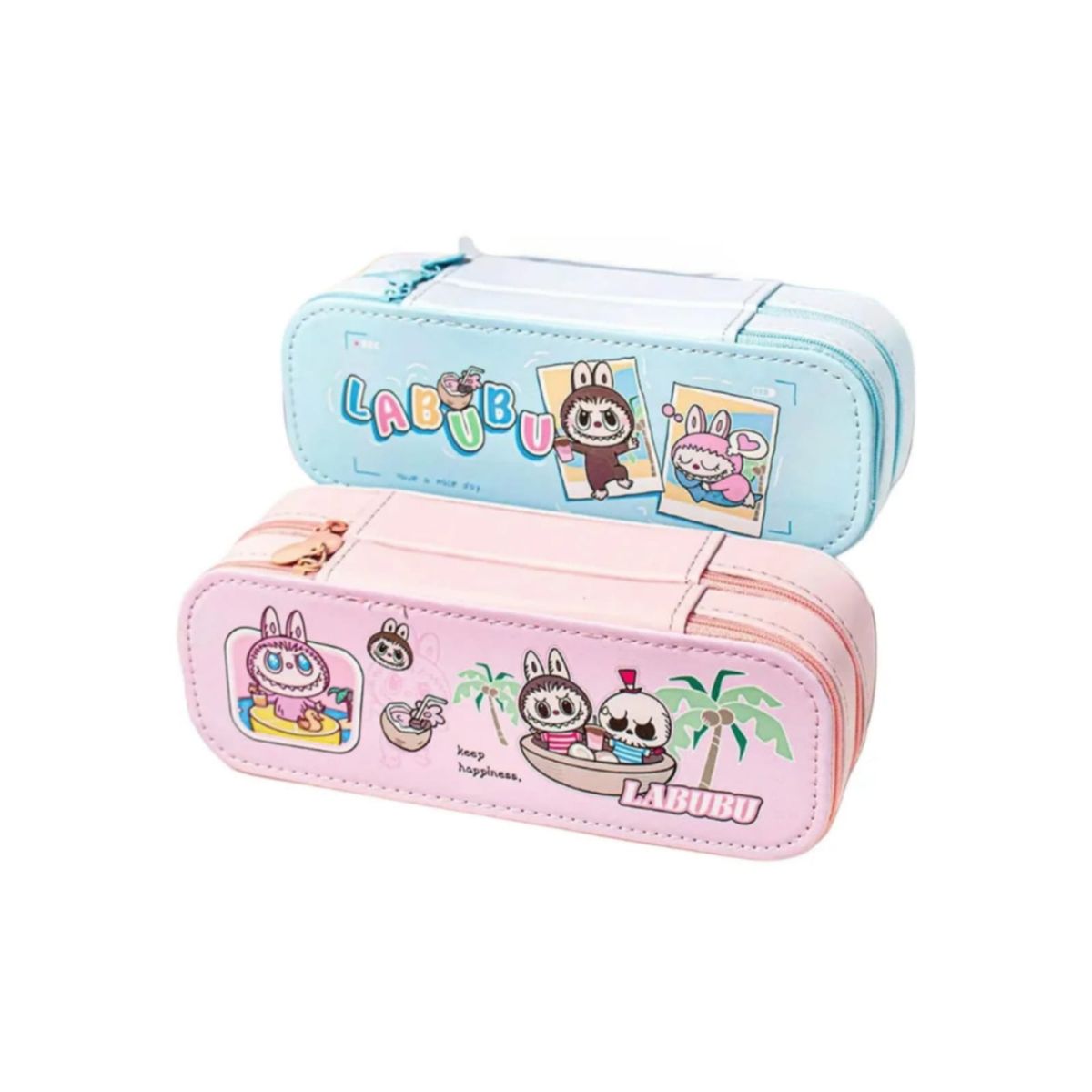 GENERICO - Estuche Ecocuero BUBU Estuche Gran Capacidad Celeste