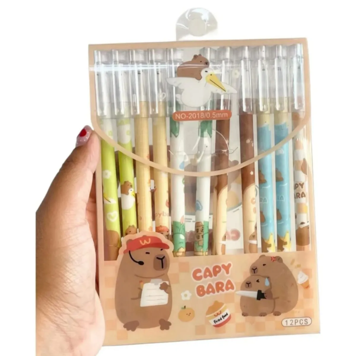 GENERICO - Set de 12 Lápices Borrables Capibara Papeleria Kawaii