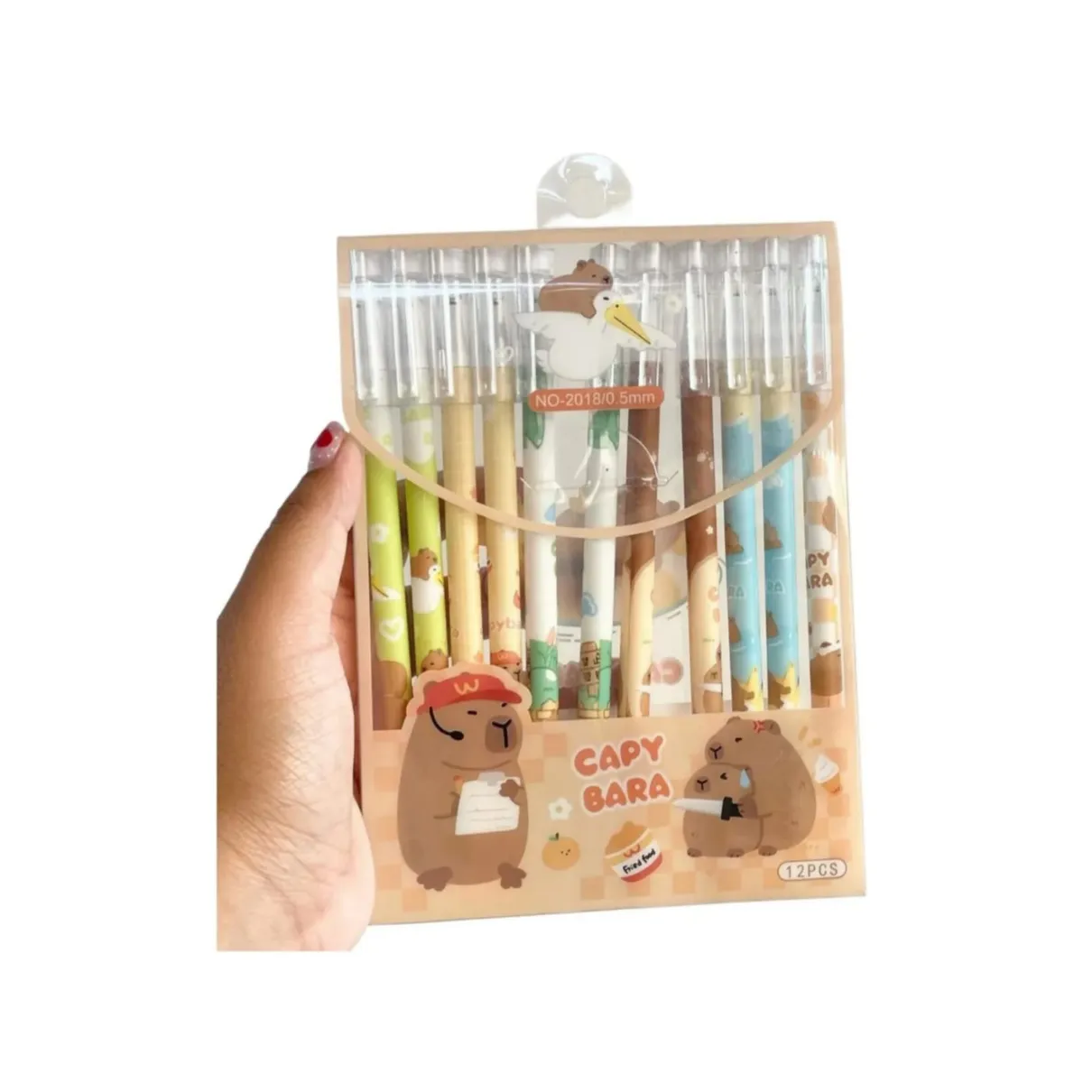 GENERICO - Set de 12 Lápices Borrables Capibara Papeleria Kawaii