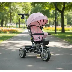 GENERICO - Triciclo Giratorio 360 Reclinable Multifuncional Rosa