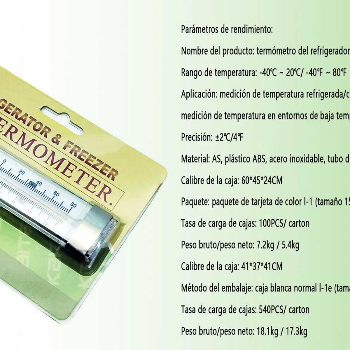 GENERAL - Almacenamiento En Frío Congelador Comida Termómetro Delicado Cartucho De Tarjeta L-1
