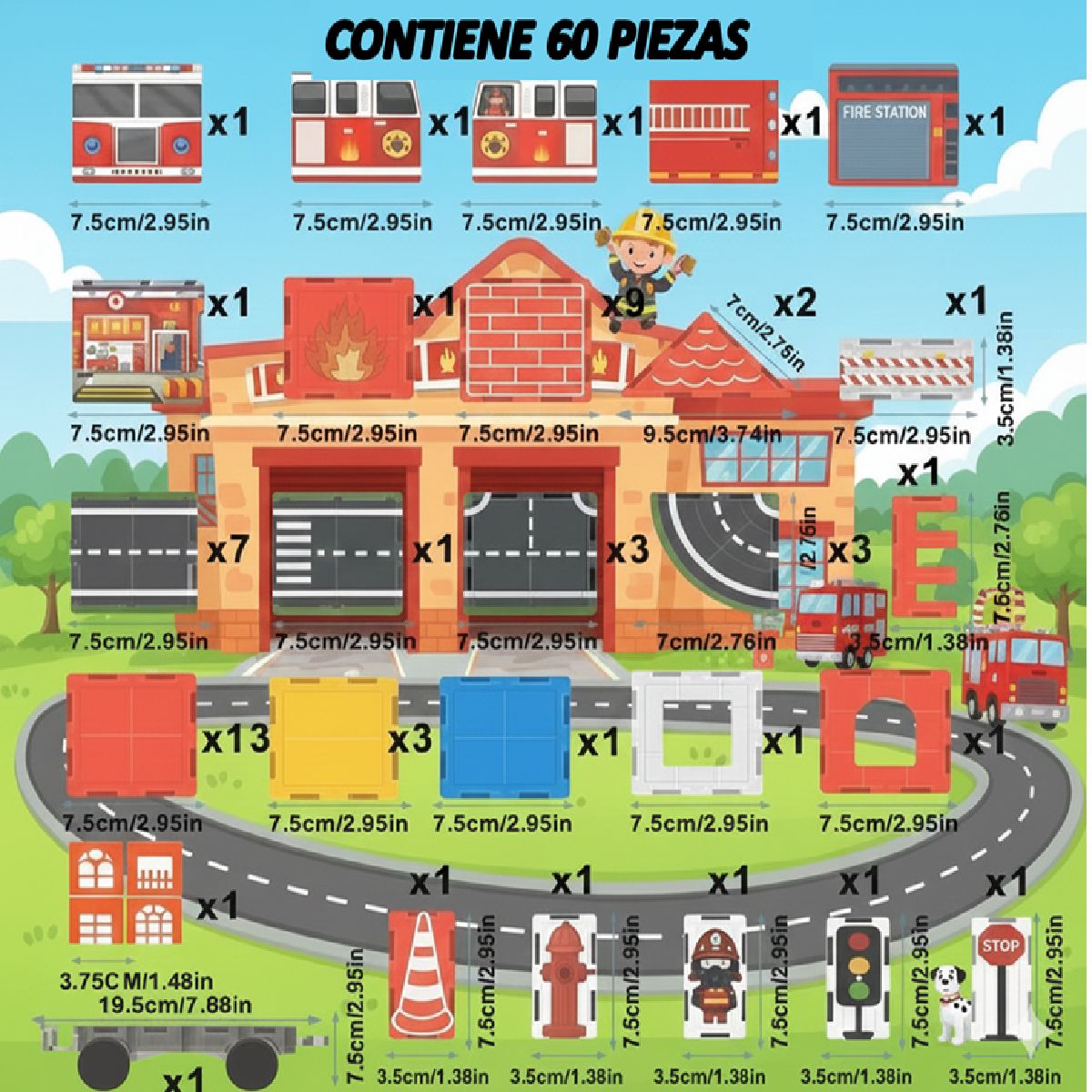GENERICO - Bloques Magneticos Construccion Juguetes Didacticos Ninos Figura Geometrica Ninas Iman Bebe Infantil