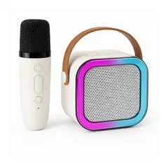 GENERICO - Parlante Portatil Con Microfono Inalambrico Luz Led Karaoke