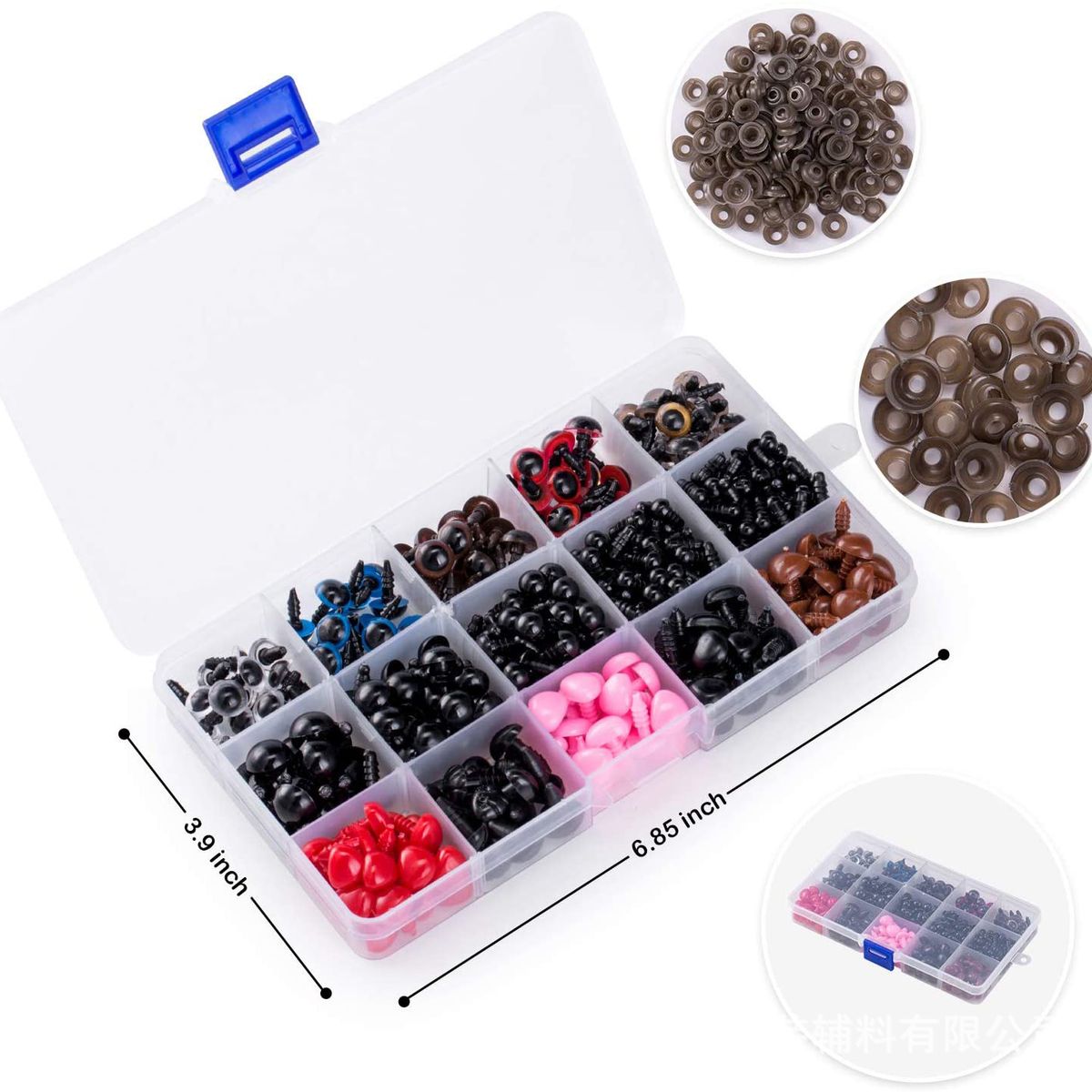 GENERAL - 15 Grs 560pcs Box Diy Ojos Nariz Plástico Bead Juguetes